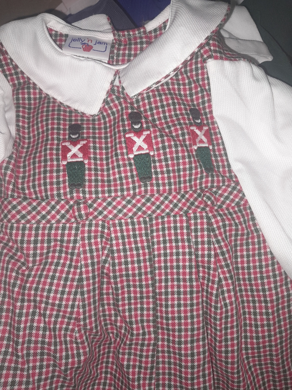 Red & Green Plaid Nutcracker One-Piece for Kids
